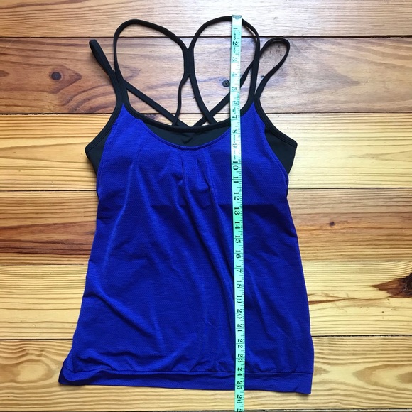 Athleta Blue Black Built-in Bra Tank Top, EUC, S - Picture 5 of 15